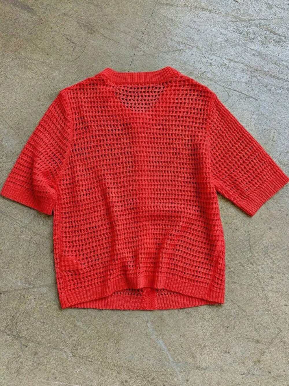 Bright Red Casual Women's button down knit cardigan - Picture 9 of 9
